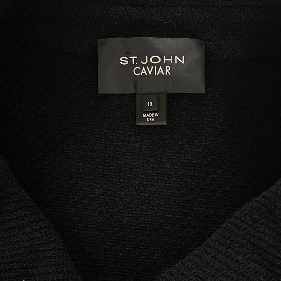 St. John Caviar wool knit blazer jacket size 10 - Picture 8 of 8